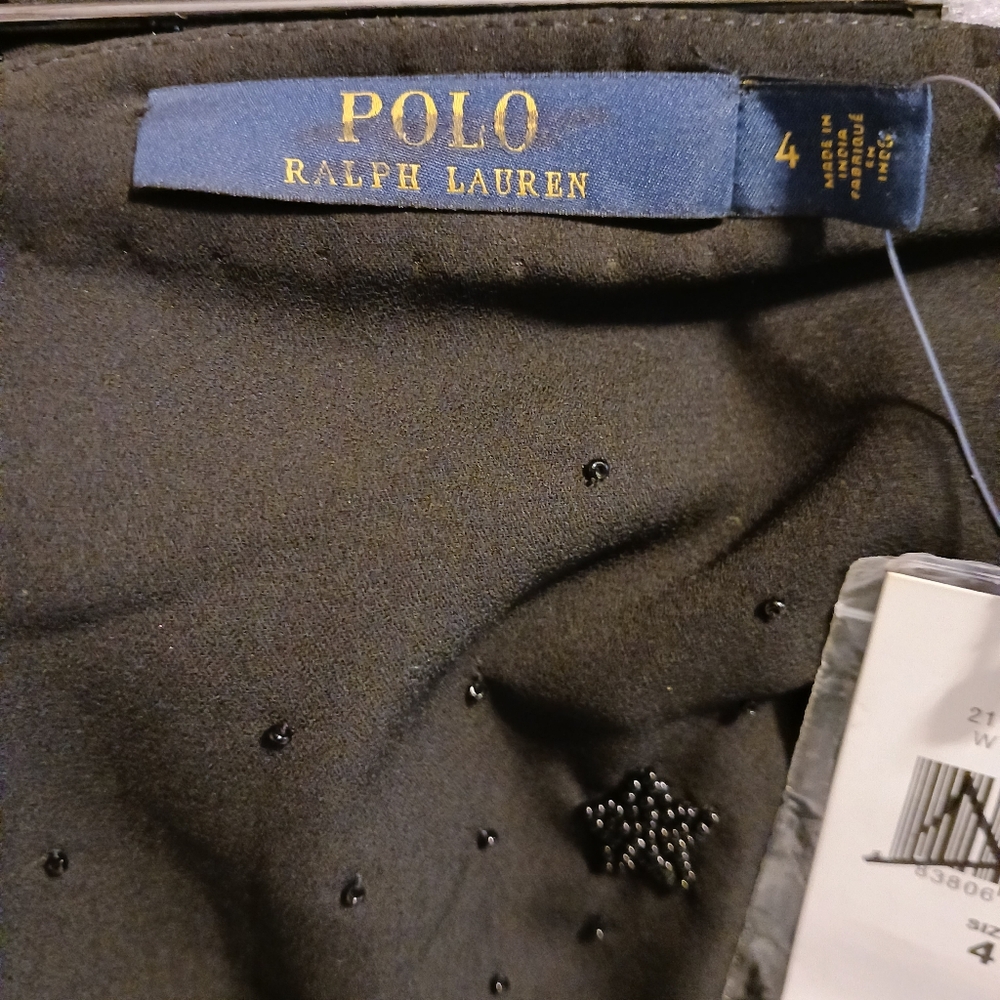 POLO RALPH LAUREN Black Long Beaded Skirt Women's Sz 4 NWT - Picture 10 of 14
